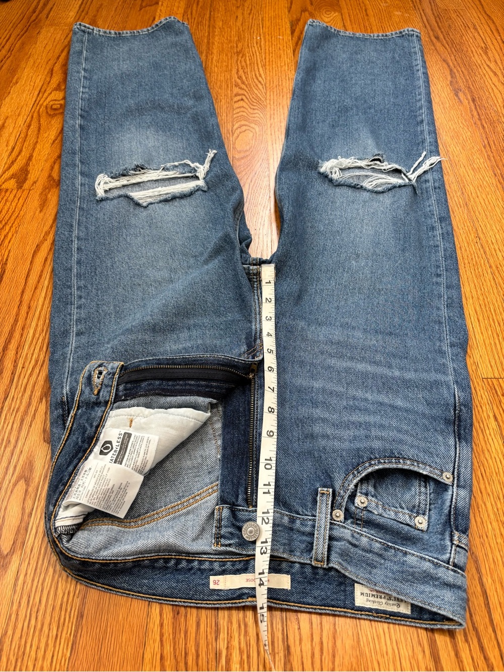 Levi’s Premium Big E High Loose Distressed Chewed Up Blowout Knees Wide Leg Jean - Picture 9 of 16